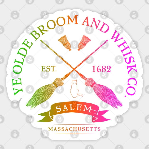 Ye Olde Broom Co - Salem Mass. Est. 1682 Halloween product Sticker by Vector Deluxe